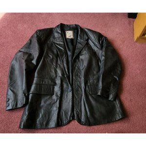 Luciano Luis Alvear Men's Long Sleeve coat Leather Jacket Large